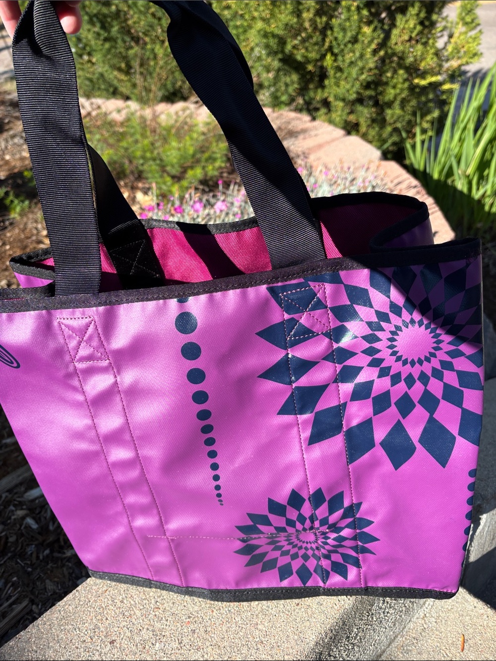 Timbuk2 Reversible Tote with Geometric Floral Design